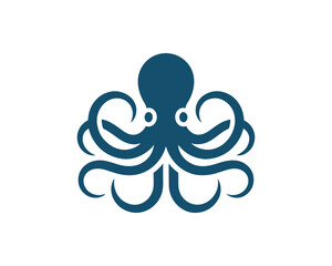 Stylized octopus vector logo design blue ocean animal icon © MdBillal