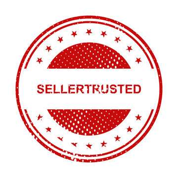 Red seller trusted circular logo badge illustration