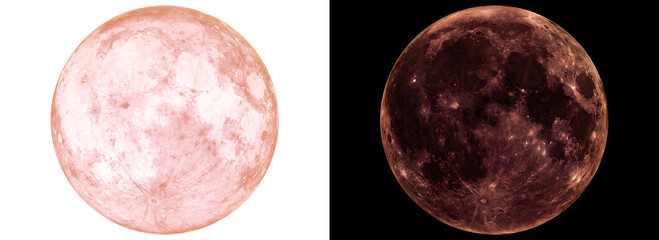 Full Moon of warm toned lunar sphere with sharp cratered surface and glowing edges suited for astronomy project designs in PNG, Transparent and Black Background Versions © Crafter