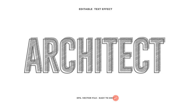 Architect Pencil Sketch Editable Text Effect