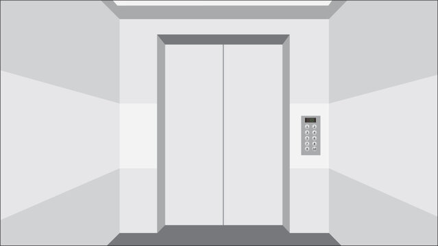 empty elevator inside with closed doors