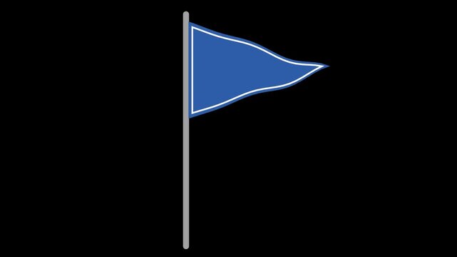 Blue flag background alpha channel pennant set on poles