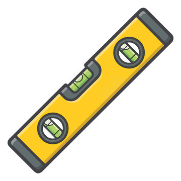 Yellow Spirit Level Construction Tool Vector Illustration Icon