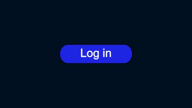 Log In Button Animation with Cursor Click on Dark Blue Background - CTA Motion Graphic