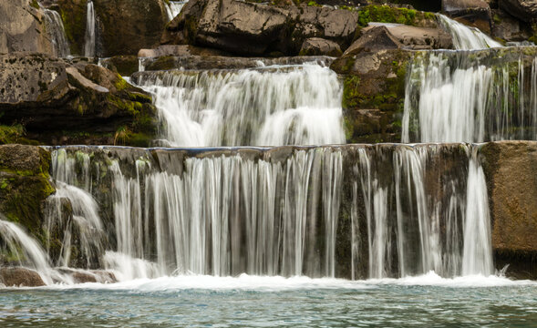 Spain, Aragon, Torla.  Ordesa Y Monte Perdido National Park.  Trail to the Gradas Soaso Waterfalls