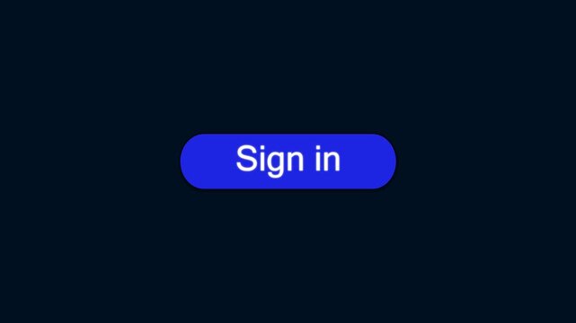 Sign In Button Animation with Cursor Click on Dark Blue Background - CTA Motion Graphic