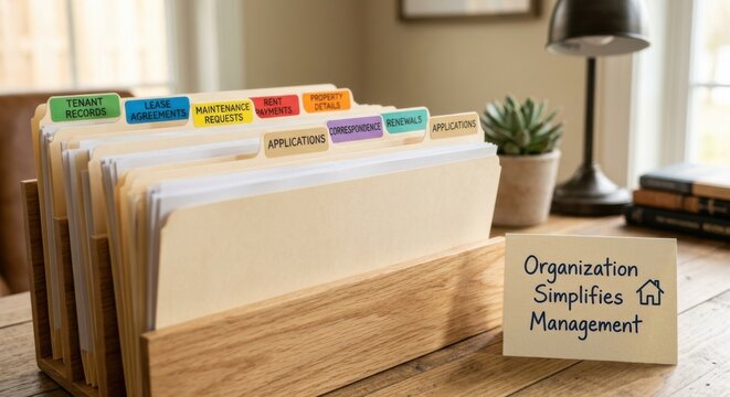 Neatly Arranged Color-Coded File Folders with Tabs for Office Organization