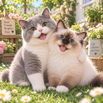 Cat huf tigether