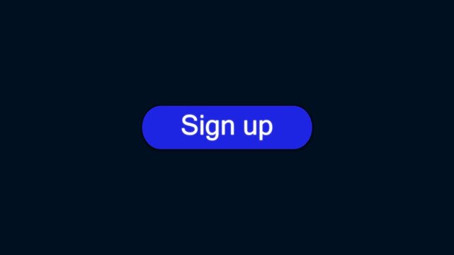 Sign Up Button Animation with Cursor Click on Dark Blue Background - CTA Motion Graphic