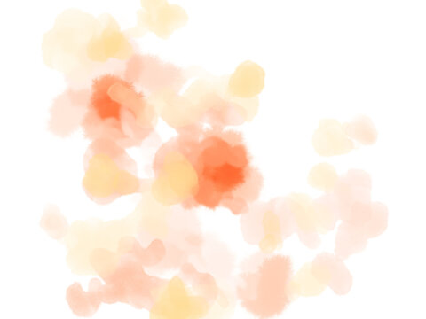 舞い散る花びらのようなピンク、オレンジ、黄色、赤色のにじんだ背景イラスト	