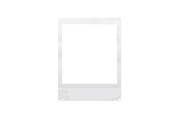 Naklejka premium Blank white instant photo frame with wide border