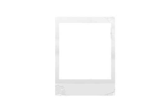 Blank white instant photo frame with wide border