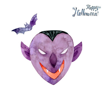 ハロウィン　吸血鬼 ドラキュラ　水彩 イラスト