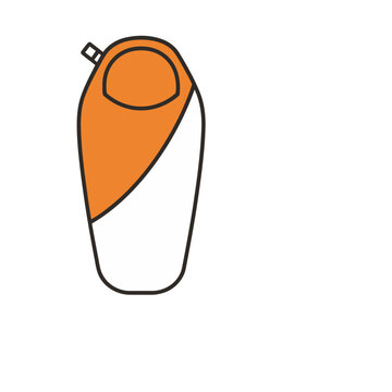 Orange and white sleeping bag icon
