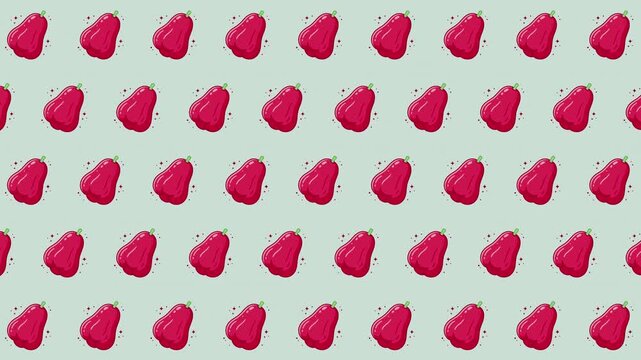 Seamless loop rose apple fruit pattern background design