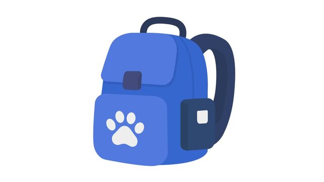 Cute Cartoon Husky Backpack Inventory Icon Animation for Game UI, Seamless Loop