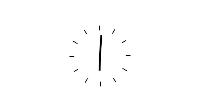 Analog wall clock ticking time lapse on white background, for business and, productivity concepts