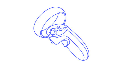 Isometric VR Controller Line Art Vector Illustration on White Background © Mr WaQaS