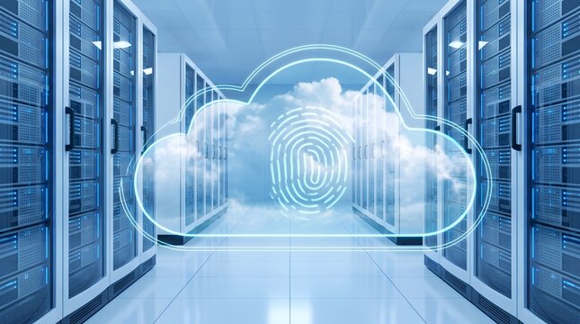 Cloud computing with fingerprint security in data center