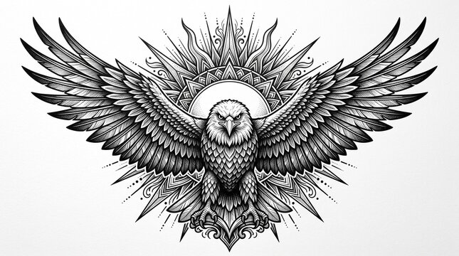 Ornamental Snake and Rose Tattoo Illustration with Intricate Black Ink Design