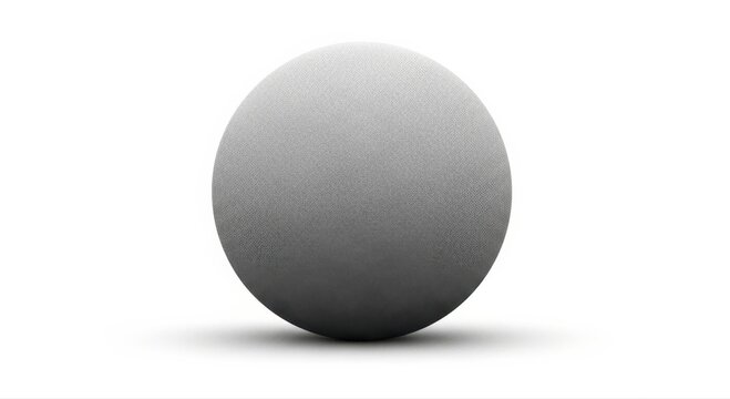Single smooth gray sphere with soft shadow on a white background, 3d rendered geometric with matte surface, minimalist orb shape centered in the frame, simple sphere for projects