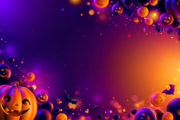 Fototapeta premium Colorful Halloween Candy Product Advertising Background with Copy Space