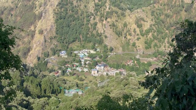 Scenic Morning View of Char Khet Village Near Nainital, Uttarakhand, India