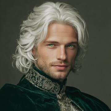 Ultra Photo Handsome Young Man Dressed Medieval European Prince Should