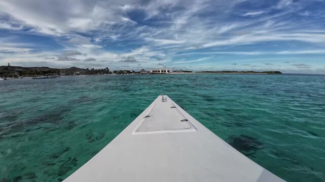 scenic point-of-view journey across pristine Caribbean seas capturing the freedom of coastal exploration and tropical island hopping