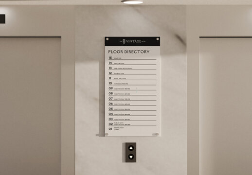 Elevator Poster Mockup