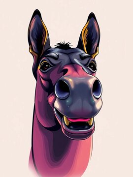 Vector illustration of Braque Druvergne's expressive muzzle, Braque, canine