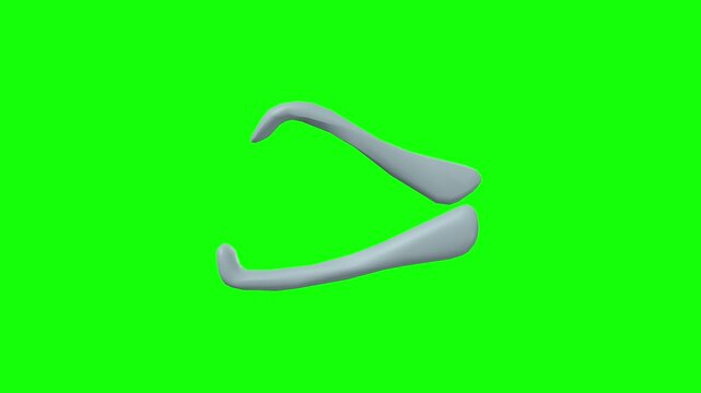 Left Lacrimal Canaliculus Rotation Green Screen CC BY