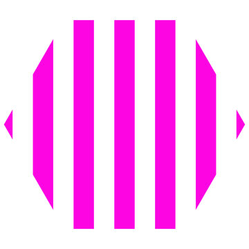 Abstract Minimalist Octagon Geometric Logo Icon with Vertical Stripes Lines Concept
