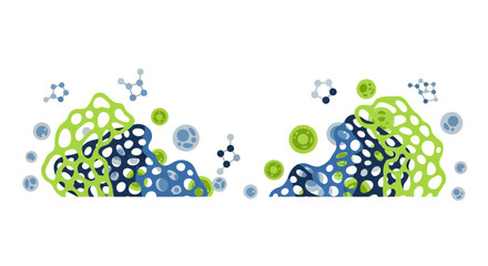 Fototapeta premium Abstract Biotech Cell and Molecule Structure Illustration