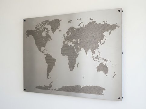 World Map Metal Wall Art.