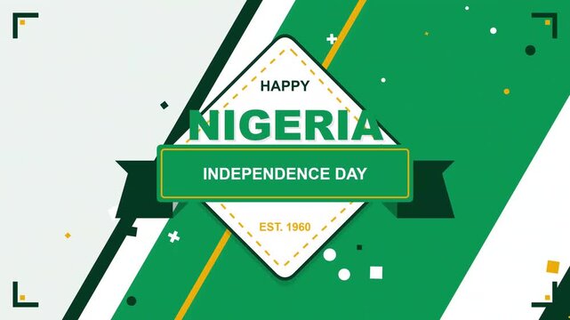 Geometric Graphic Design Motion Render Celebrating Nigeria Independence Day Anniversary Event