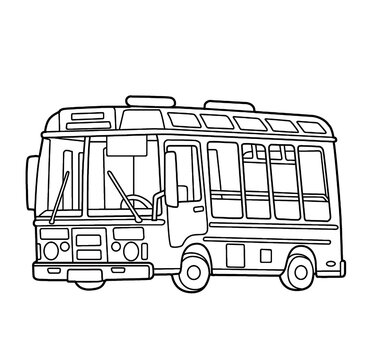 Passenger bus side view vector illustration
