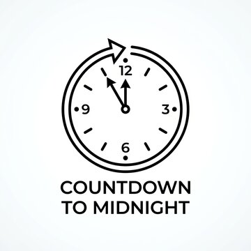 Minimalist Midnight Countdown Clock Design.