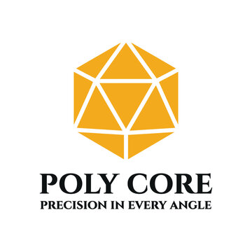 Poly core multi sided geometric icosahedron structure for ensuring absolute precision every angle mathematical architectural design logo design