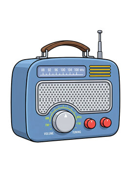 Stylish Retro Desktop Radio with Perforated Speaker and Detailed Analog Controls