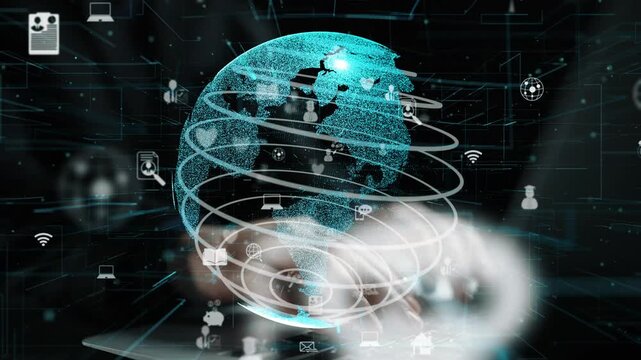 A striking digital globe surrounded by social media icons showcases the advancements in global connectivity and communication in an interconnected world. Xenic
