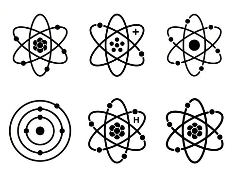 Abstract Atomic Structure Diagrams for Educational Use.