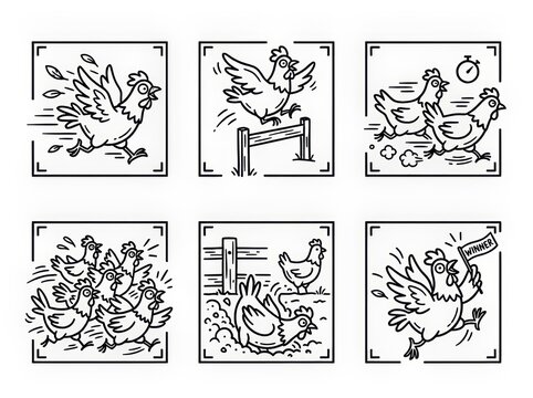Classic Illustrations of Birds in Various Activities and Scenes.
