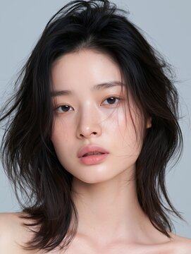 photo of healthy faceskin, korea woman model is age 30, --ar 3:4 --v 8.2 Job ID: f2183fb5-8126-4c5b-92d5-6c06b2816549