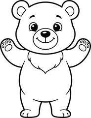 Obraz premium Adorable baby bear coloring page a fun and creative activity for kids of all ages to enjoy and express their artistic skills