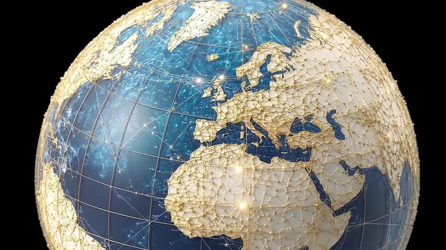 Digital globe with interconnected network nodes
