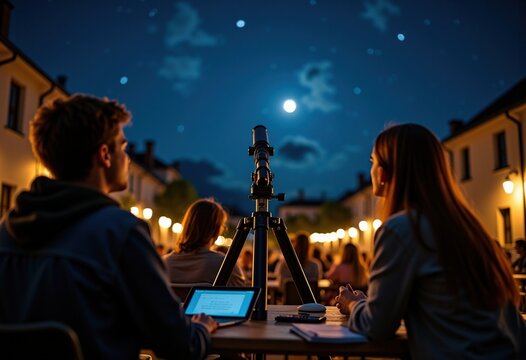 Night Sky Astronomy Class Stargazing Telescope lluminated Stars and Cosmos Celestial Exploration