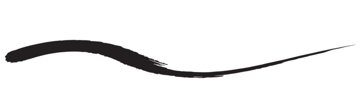 Abstract black brushstroke resembling a flowing wave or a sinuous line art design