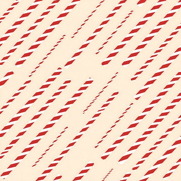 Seamless pattern with candy cane stripe red white minimal on cream flat vector festive perfect for textile wallpaper wrapping paper fabric packaging Christmas.