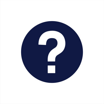 Dark blue question mark symbol on transparent background representing help support assistance query information seeking navigation.